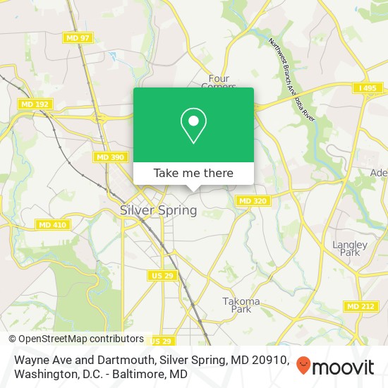 Mapa de Wayne Ave and Dartmouth, Silver Spring, MD 20910