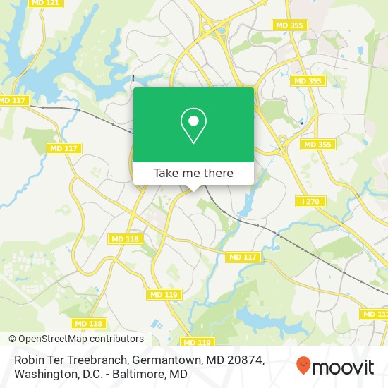 Mapa de Robin Ter Treebranch, Germantown, MD 20874