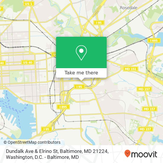 Mapa de Dundalk Ave & Elrino St, Baltimore, MD 21224