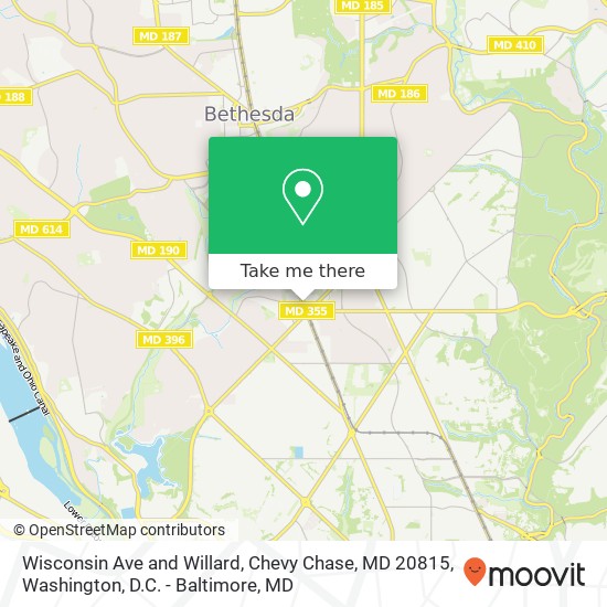 Wisconsin Ave and Willard, Chevy Chase, MD 20815 map
