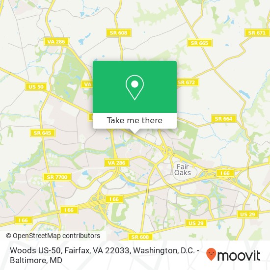 Woods US-50, Fairfax, VA 22033 map