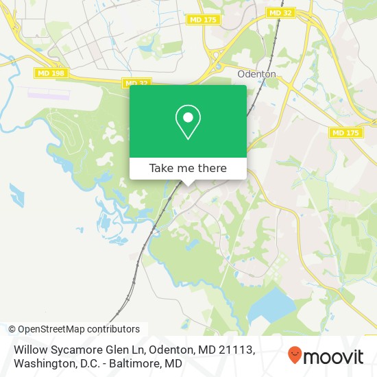 Mapa de Willow Sycamore Glen Ln, Odenton, MD 21113