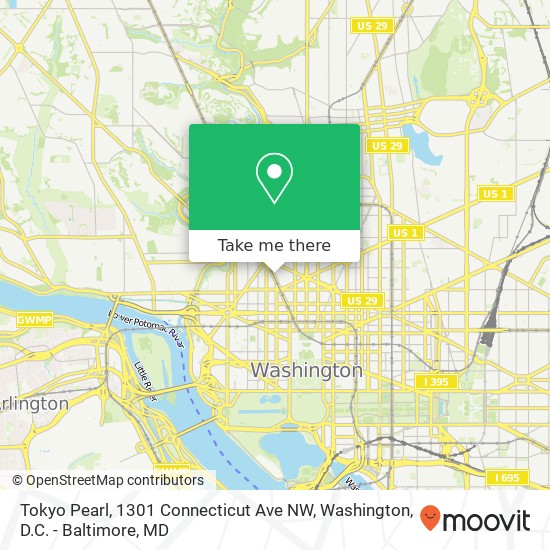 Mapa de Tokyo Pearl, 1301 Connecticut Ave NW
