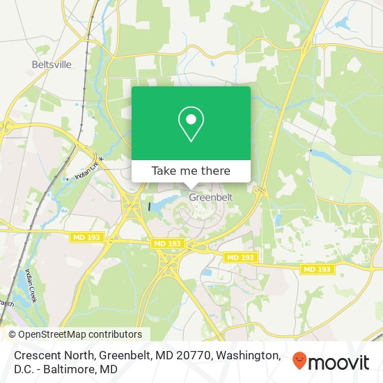 Mapa de Crescent North, Greenbelt, MD 20770