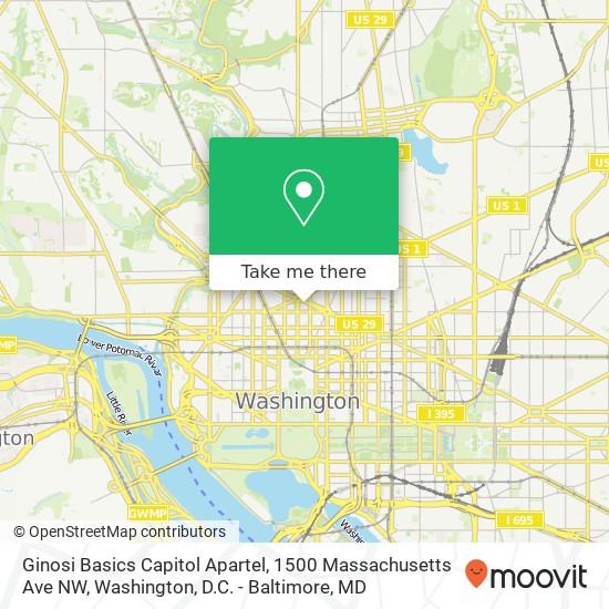 Ginosi Basics Capitol Apartel, 1500 Massachusetts Ave NW map