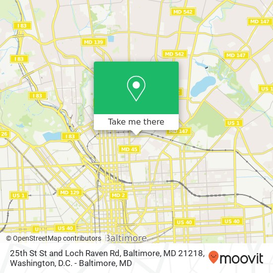 25th St St and Loch Raven Rd, Baltimore, MD 21218 map