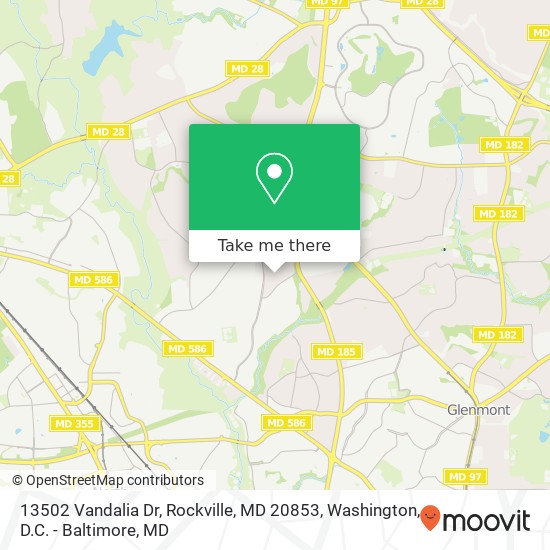 13502 Vandalia Dr, Rockville, MD 20853 map