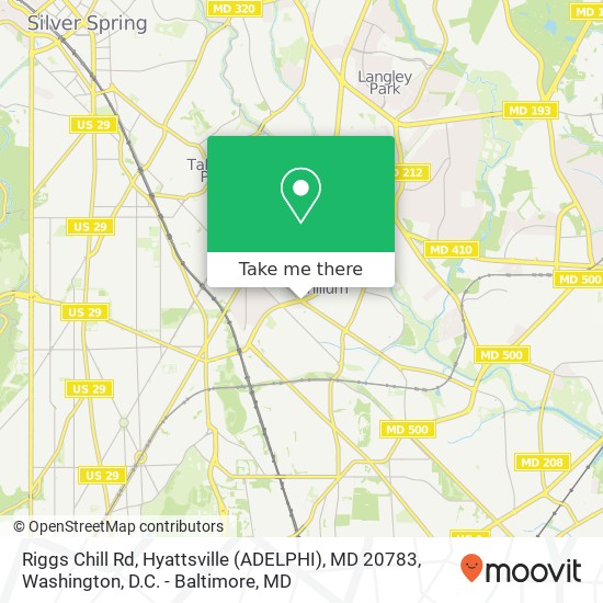 Mapa de Riggs Chill Rd, Hyattsville (ADELPHI), MD 20783