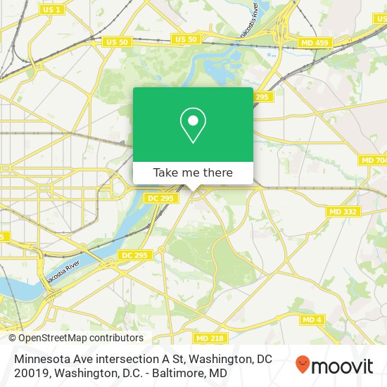 Mapa de Minnesota Ave intersection A St, Washington, DC 20019