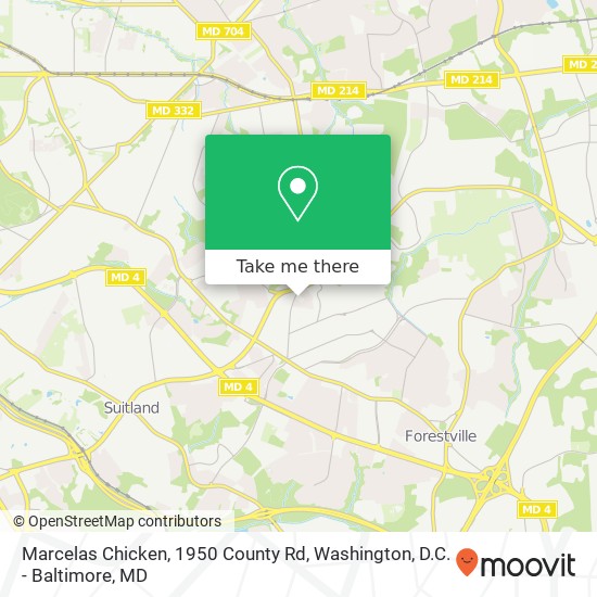 Marcelas Chicken, 1950 County Rd map