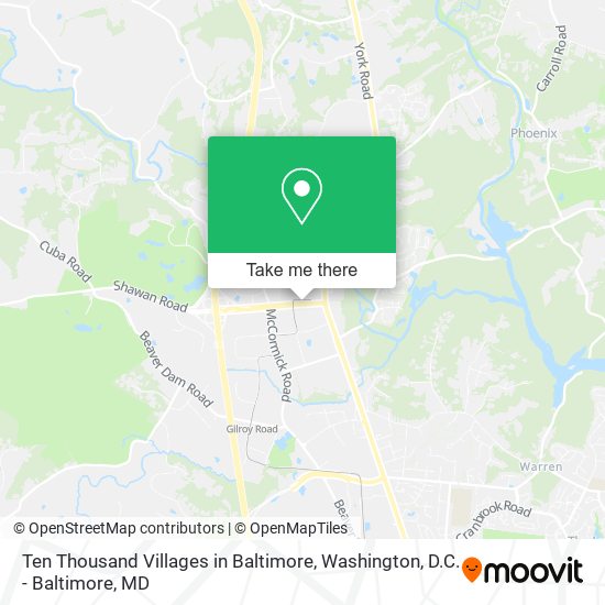 Ten Thousand Villages in Baltimore map