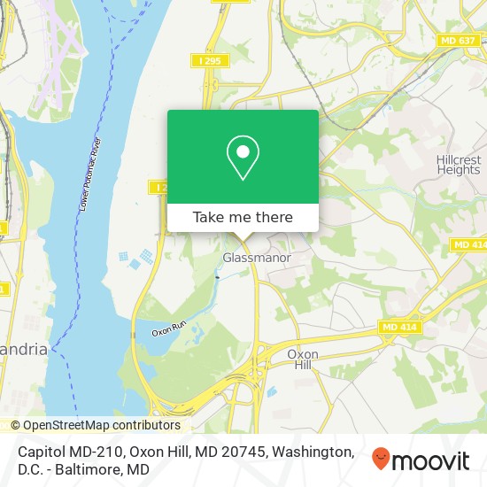 Mapa de Capitol MD-210, Oxon Hill, MD 20745