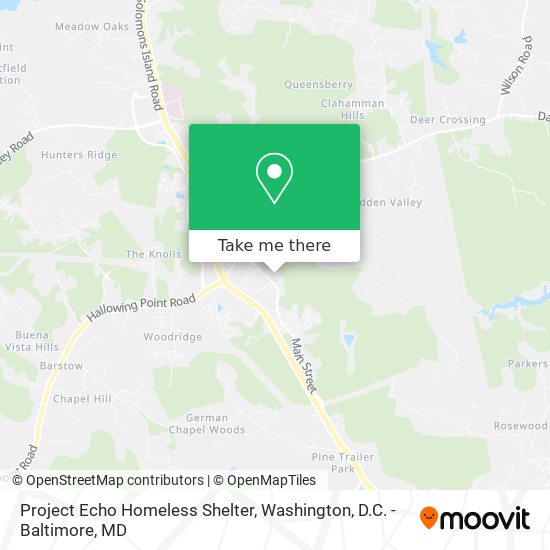 Project Echo Homeless Shelter map