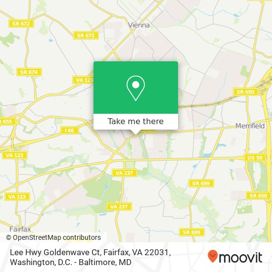 Mapa de Lee Hwy Goldenwave Ct, Fairfax, VA 22031