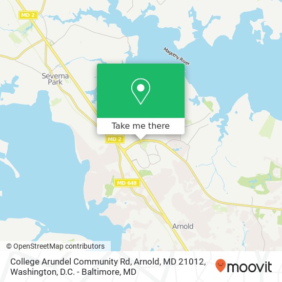 Mapa de College Arundel Community Rd, Arnold, MD 21012