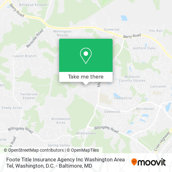 Foote Title Insurance Agency Inc Washington Area Tel map