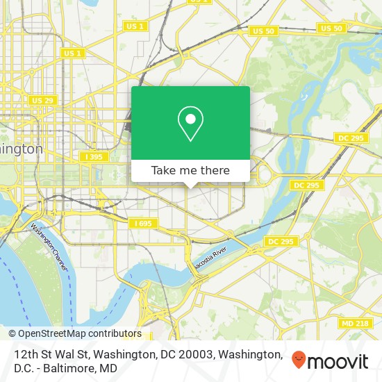 Mapa de 12th St Wal St, Washington, DC 20003