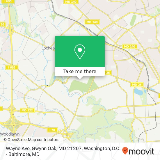 Mapa de Wayne Ave, Gwynn Oak, MD 21207