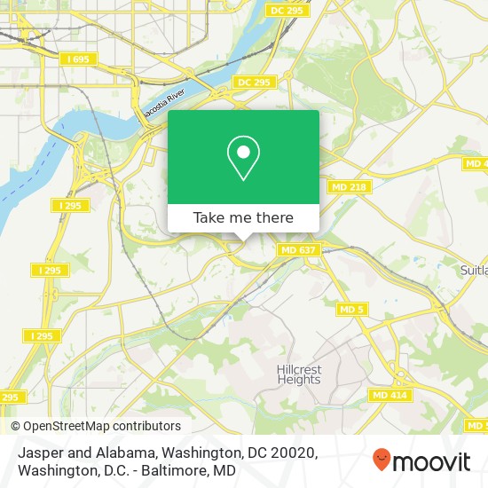 Mapa de Jasper and Alabama, Washington, DC 20020