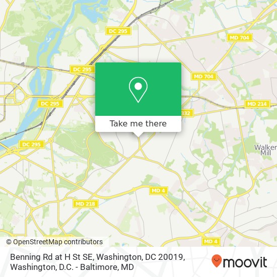Mapa de Benning Rd at H St SE, Washington, DC 20019