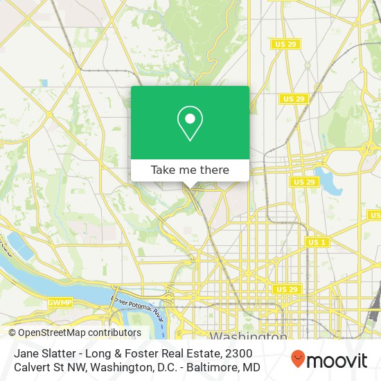 Mapa de Jane Slatter - Long & Foster Real Estate, 2300 Calvert St NW