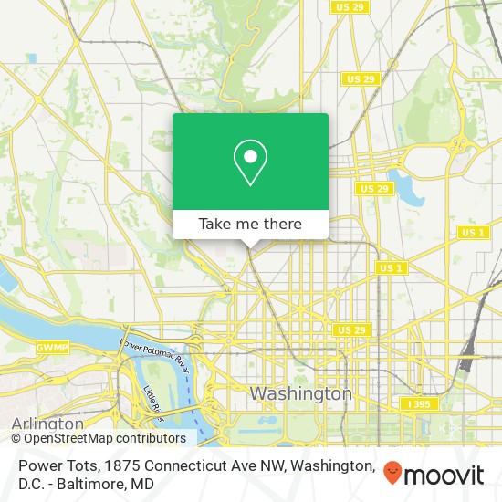 Mapa de Power Tots, 1875 Connecticut Ave NW