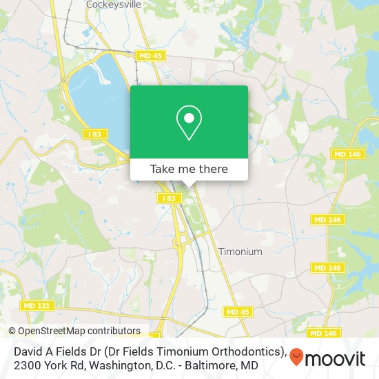 David A Fields Dr (Dr Fields Timonium Orthodontics), 2300 York Rd map