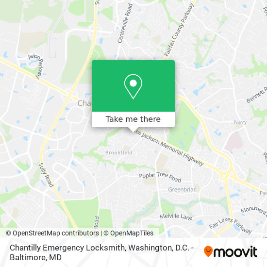 Mapa de Chantilly Emergency Locksmith