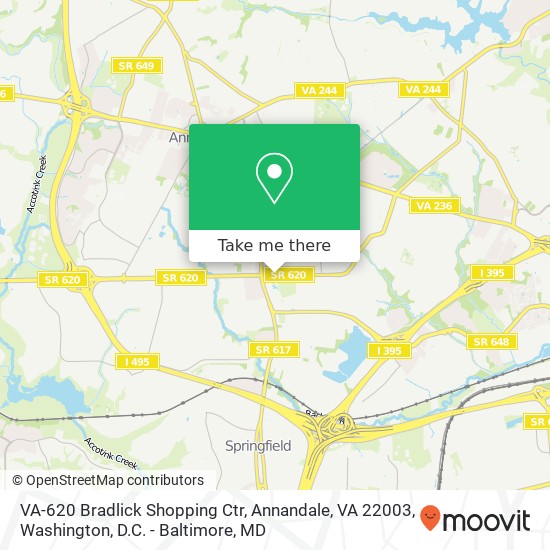 Mapa de VA-620 Bradlick Shopping Ctr, Annandale, VA 22003