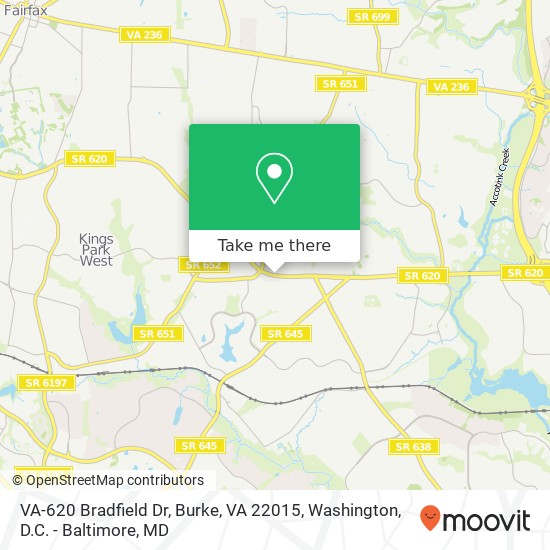 VA-620 Bradfield Dr, Burke, VA 22015 map