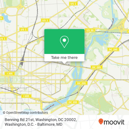 Mapa de Benning Rd 21st, Washington, DC 20002