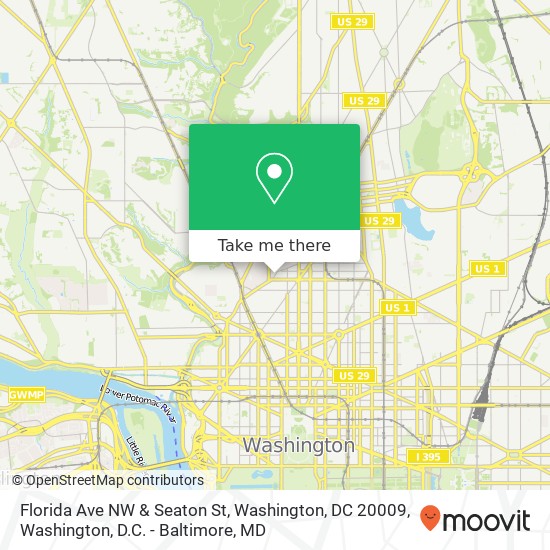 Mapa de Florida Ave NW & Seaton St, Washington, DC 20009