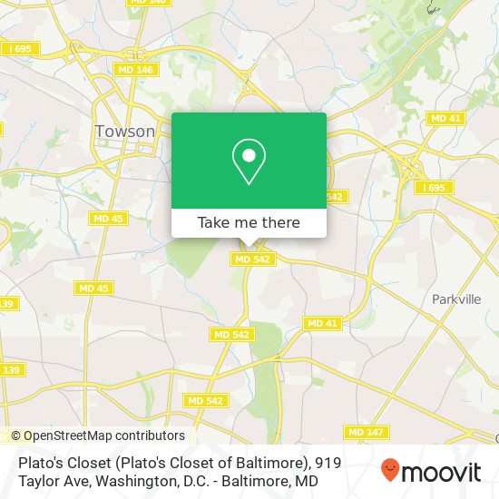 Mapa de Plato's Closet (Plato's Closet of Baltimore), 919 Taylor Ave