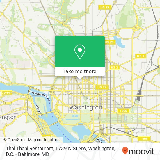 Thai Thani Restaurant, 1739 N St NW map