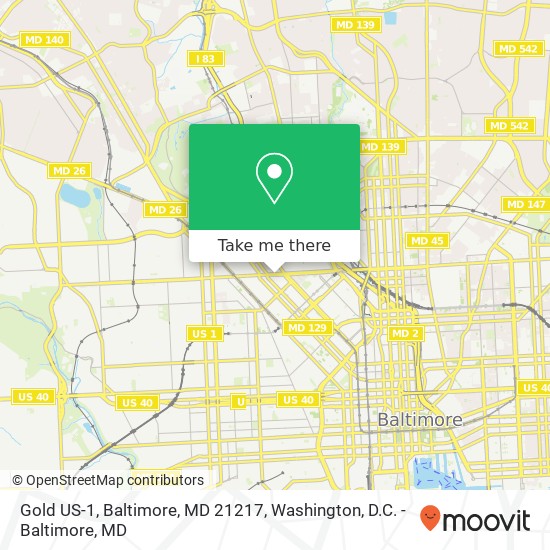 Gold US-1, Baltimore, MD 21217 map