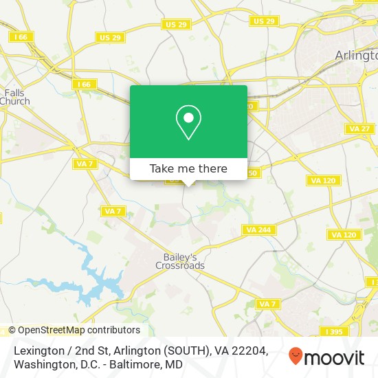 Mapa de Lexington / 2nd St, Arlington (SOUTH), VA 22204
