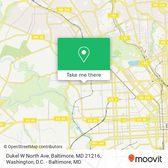 Dukel W North Ave, Baltimore, MD 21216 map