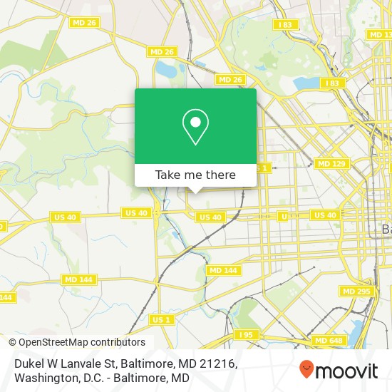 Dukel W Lanvale St, Baltimore, MD 21216 map