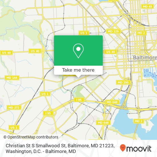 Christian St S Smallwood St, Baltimore, MD 21223 map