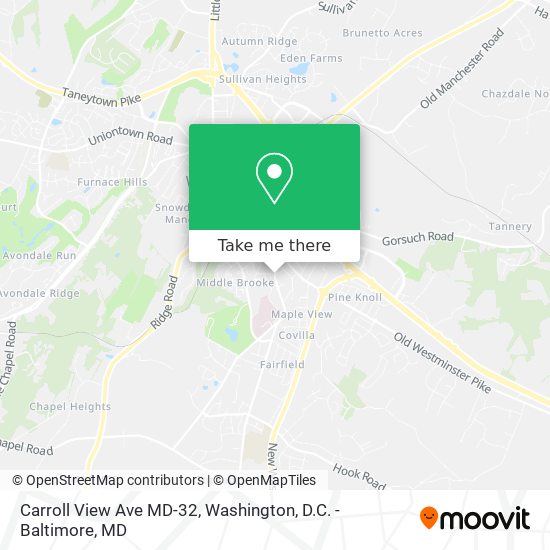 Carroll View Ave MD-32 map