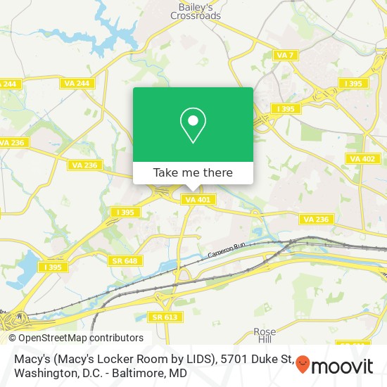 Mapa de Macy's (Macy's Locker Room by LIDS), 5701 Duke St
