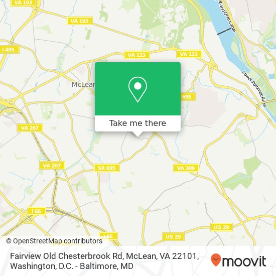 Fairview Old Chesterbrook Rd, McLean, VA 22101 map