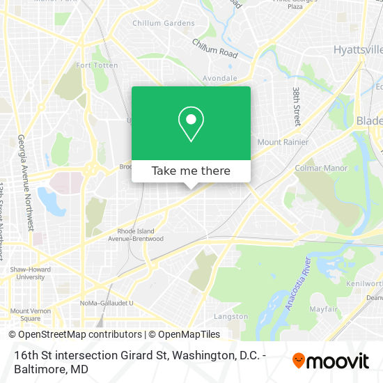 16th St intersection Girard St map