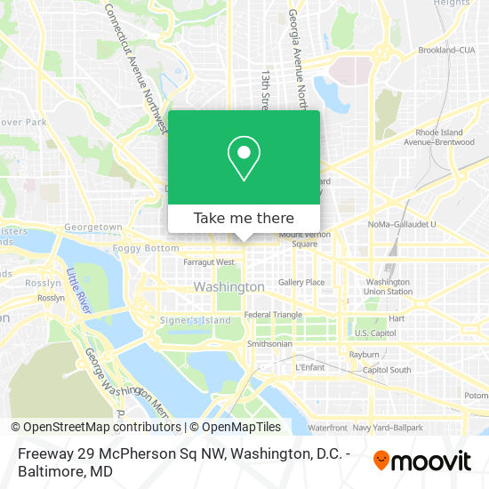 Mapa de Freeway 29 McPherson Sq NW