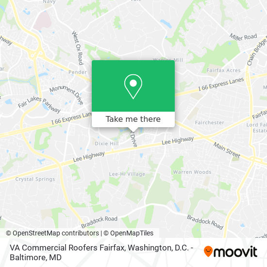 Mapa de VA Commercial Roofers Fairfax