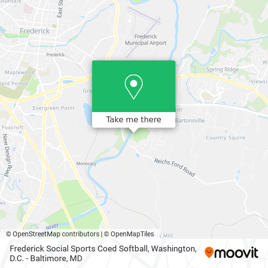 Mapa de Frederick Social Sports Coed Softball