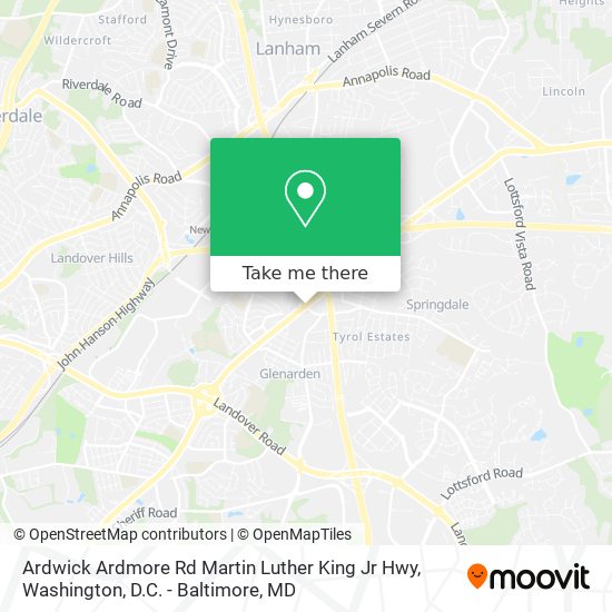 Ardwick Ardmore Rd Martin Luther King Jr Hwy map