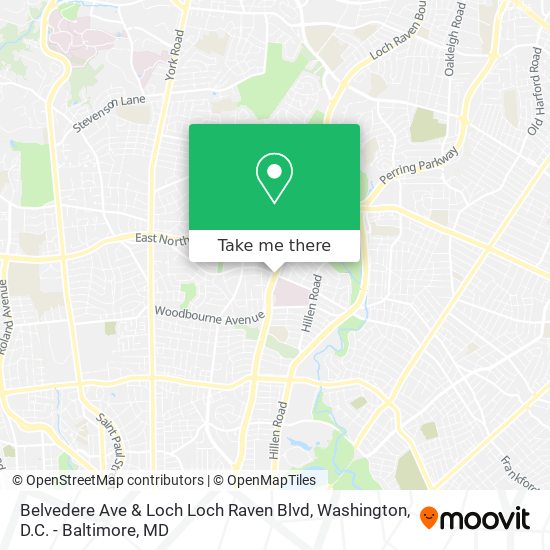 Belvedere Ave & Loch Loch Raven Blvd map