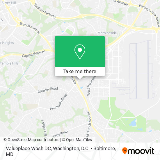 Mapa de Valueplace Wash DC