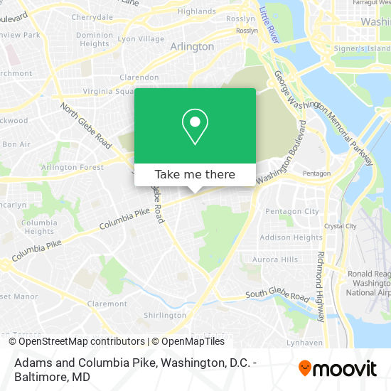 Adams and Columbia Pike map